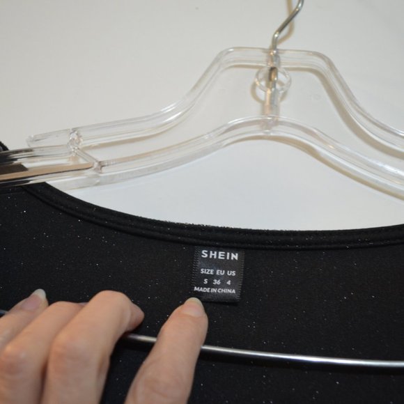 SHEIN Mini-SWDress Black Lurex Elastane Metallized S (4) - Picture 3 of 4